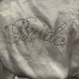 White satin BRIDE robe